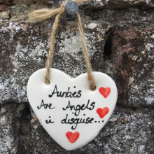 Load image into Gallery viewer, Aunties Are Angels Ceramic Heart