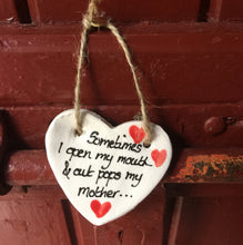Load image into Gallery viewer, Out Pops Mother Ceramic Hanging Heart