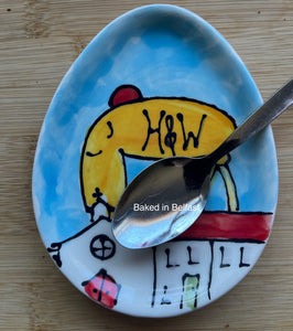 Belfast Spoon Rest Hand Painted Pottery