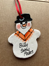 Load image into Gallery viewer, Billy Snow Mates  Orange Snowman Decoration