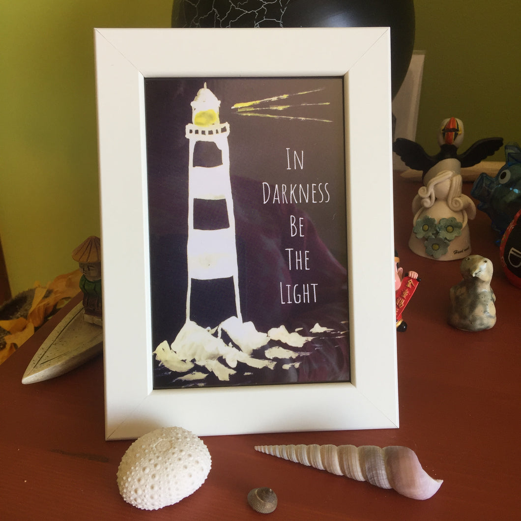 Lighthouse Framed Print with quote