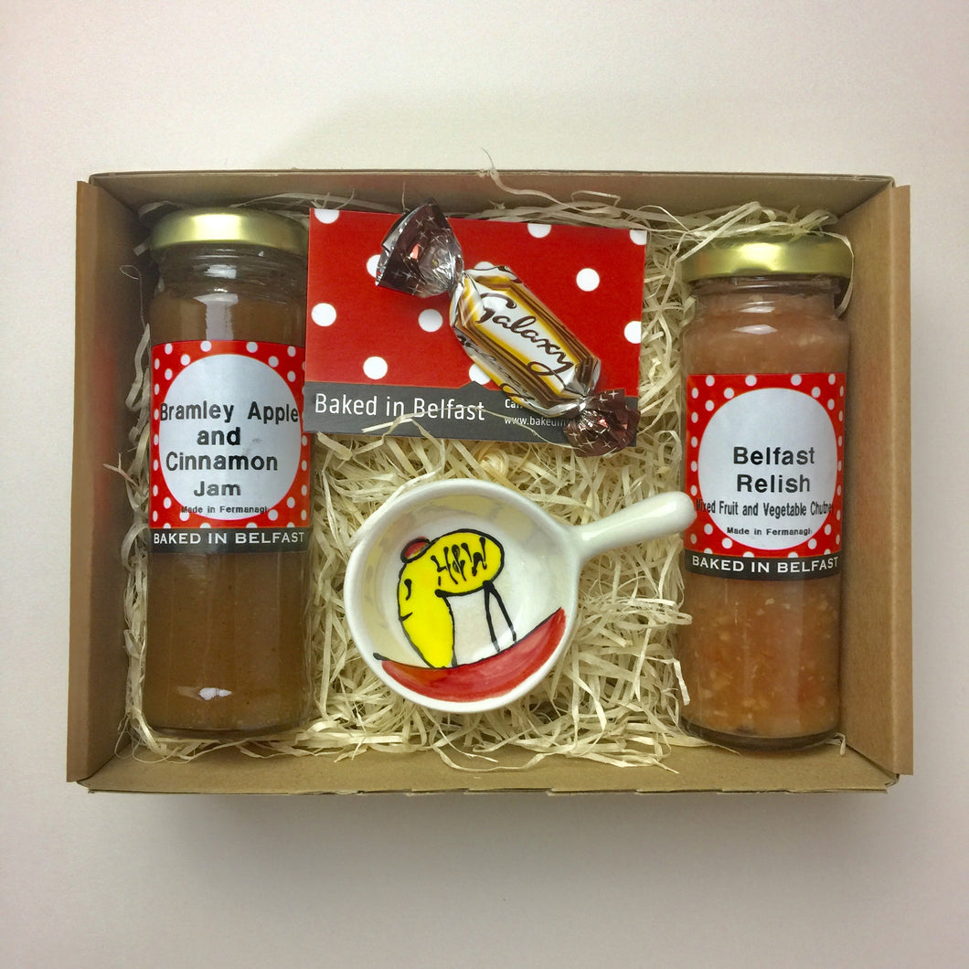 Belfast Hamper. Luxury Preserves and a Pottery Bowl