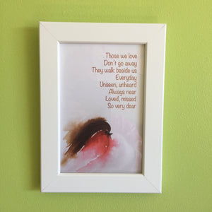 Robin print with sentimental quote