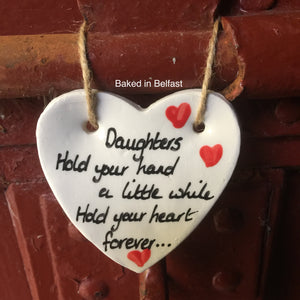 Daughter hanging Heart Plaque