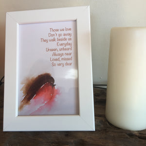 Robin print with sentimental quote