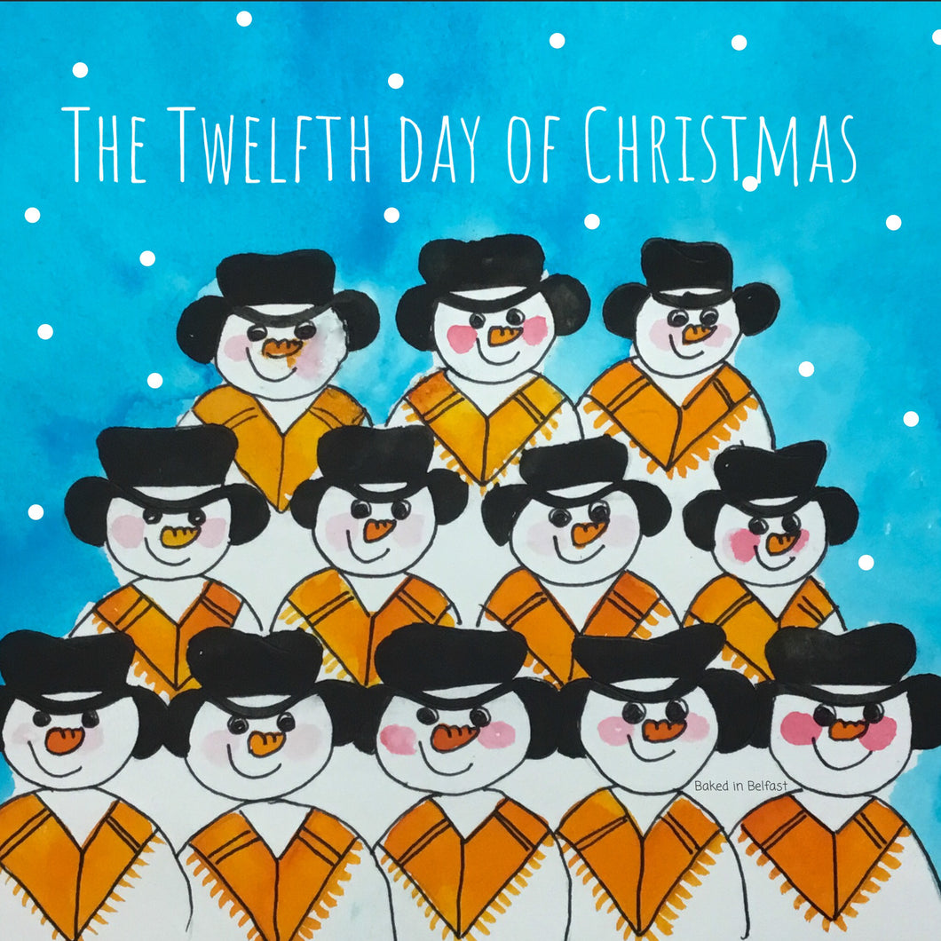 Set of 4 new design  Twelfth Day of Christmas  Orange Order Coasters
