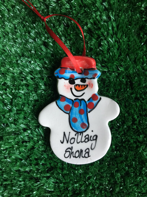 Nollaig Shona Snowman Hanging Christmas Decoration
