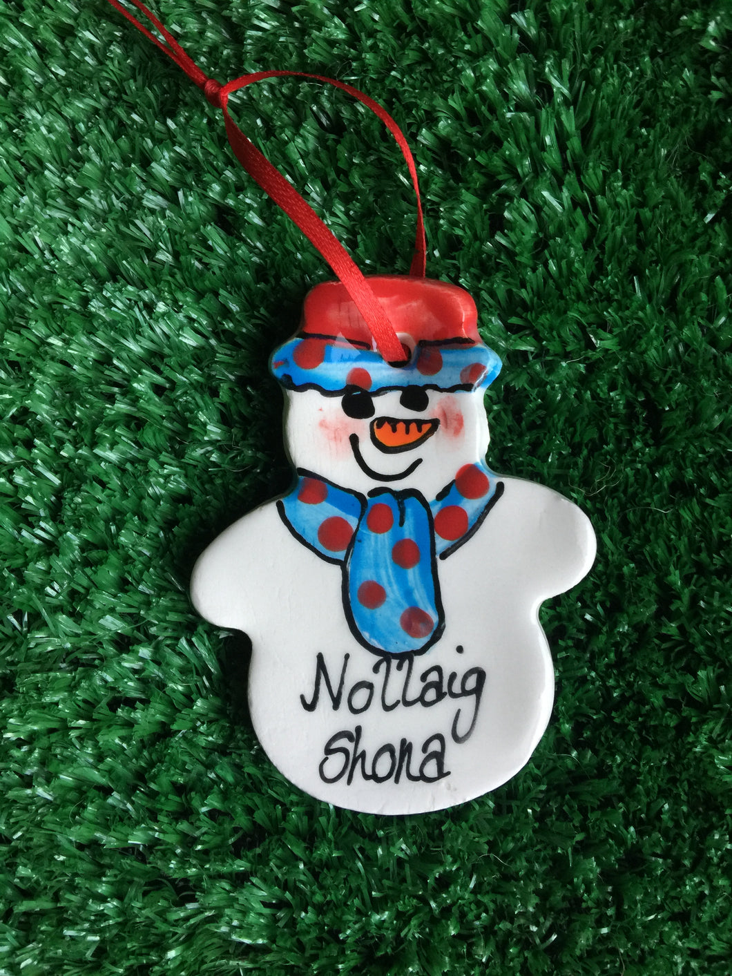 Nollaig Shona Snowman Hanging Christmas Decoration