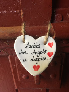 Aunties Are Angels Ceramic Heart
